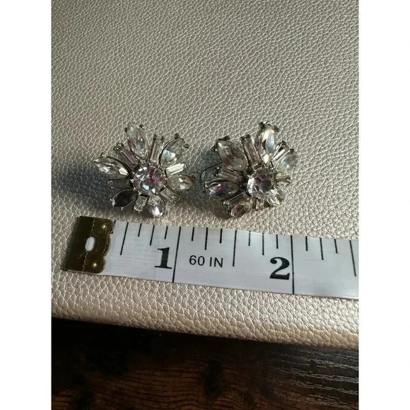 Vintage | Screwback Earrings | Mid Century | Rhinestones | Costume Jewelry - Picture 8 of 15